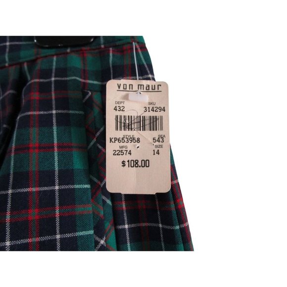 Pendleton Petite Preppy Tartan Plaid Skirt Sz 14 Damaged With Tags Repair Cutter - Picture 11 of 16